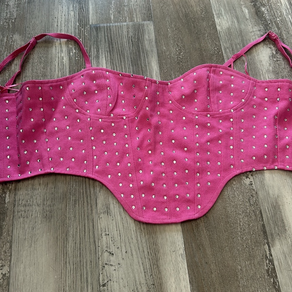 Pink rhinestone Whitefox Corset, Size Medium, New with Tags